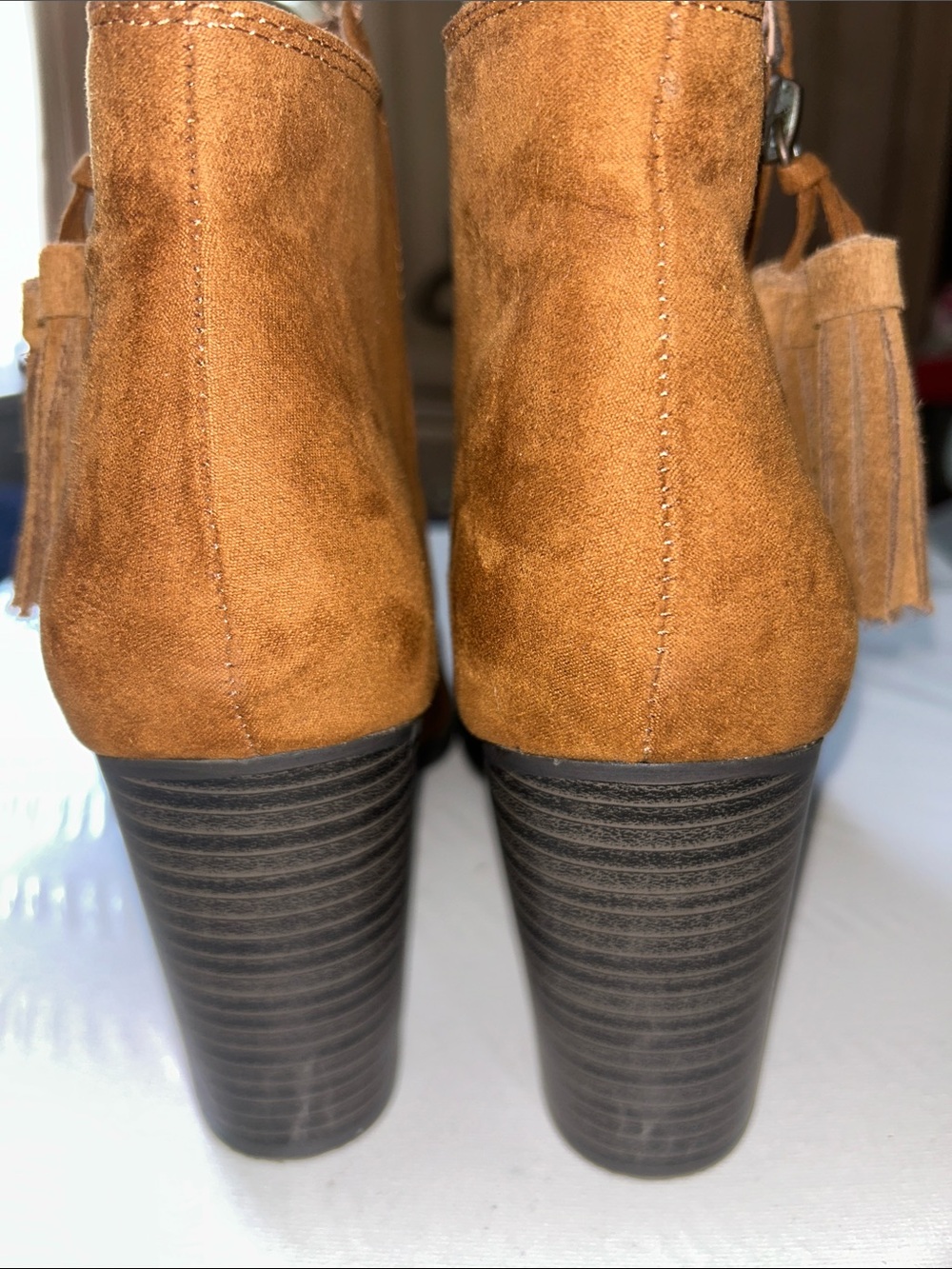 Esprit Tan Brown Suede Ankle Booties - Picture 5 of 11